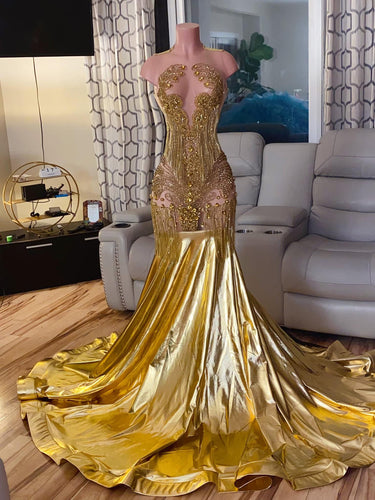 Ari Gold Rhinestone Fringe Gown (READY TO SHIP)