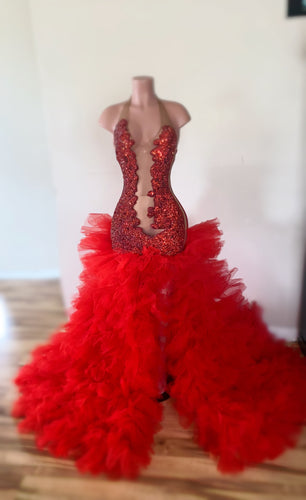 Paint the City Red Tulle Gown (READY TO SHIP) SM/Med