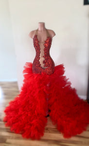 Paint the City Red Tulle Gown (READY TO SHIP) SM/Med
