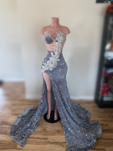 Casey 3D Rhinestone Gown (READY TO SHIP) SZ. MED