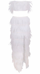 White Feather Two Piece Set