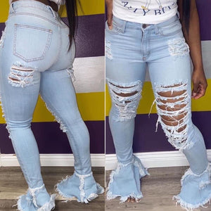 Merissa Distressed Bell Bottom Jeans
