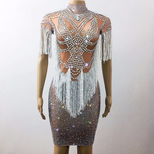 Crystal Fringe NYE Dress