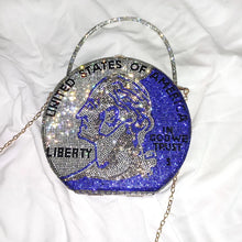 Money Rhinestone Clutch Bag