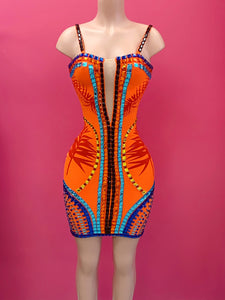 Aria Tropical Glammed Bandage Dress