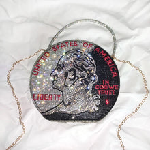 Money Rhinestone Clutch Bag