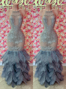 Moonlight Feather Prom Dress