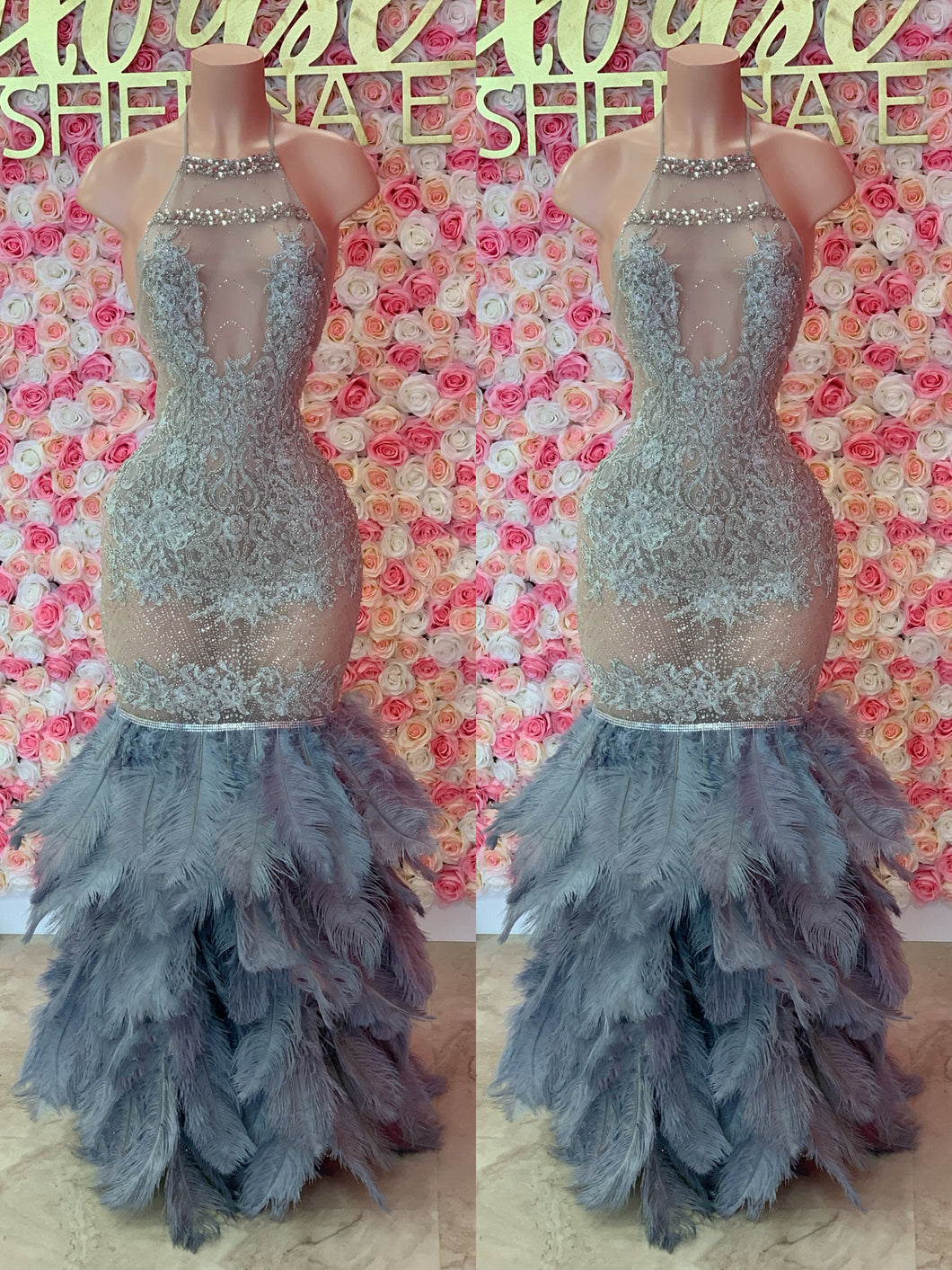 Moonlight Feather Prom Dress