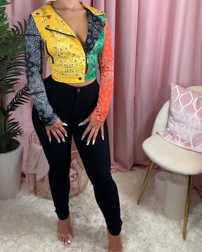 Michelle Bandana Biker Jacket