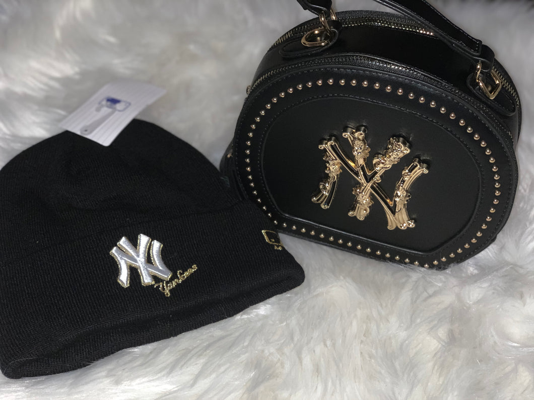 NY Beanie and Purse Set