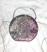 Money Rhinestone Clutch Bag