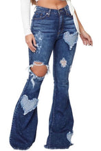 Empty Hearted Denim Bell Bottoms