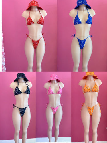 Aimee Bandana Bikini and Bucket Hat Set