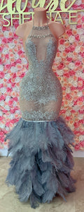 Moonlight Feather Prom Dress