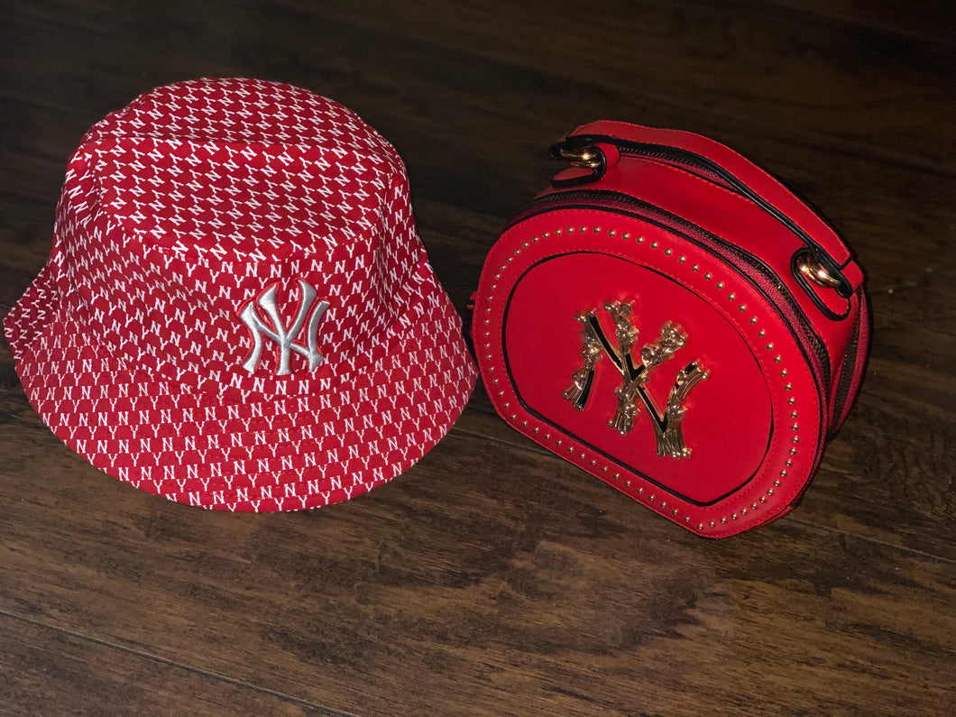 NY Purse & Bucket Hat Set