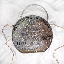 Money Rhinestone Clutch Bag