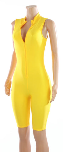 Laila Shiny Zip Romper