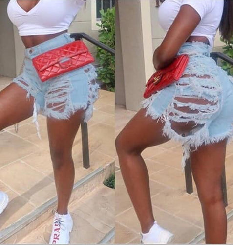 Light Distressed Shorts